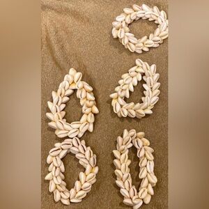 Cowrie Seashells Napkin Rings Set Of 5 cowrie shell rings